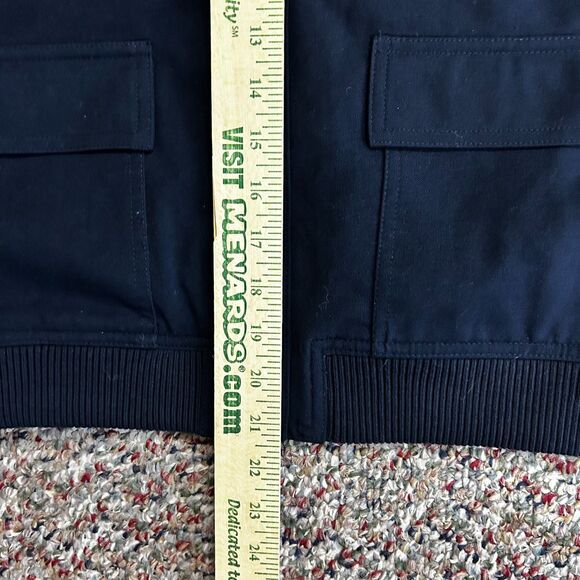 Jason Wu NWOT Women's Navy Snap Front Flap Pocket Bomber Style Jacket Size L - Picture 14 of 15
